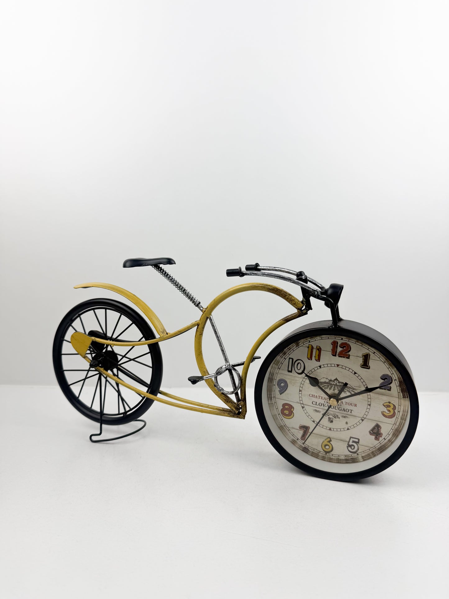 Horloge de vélo en fer unique -style antique avec fonction heure pratique