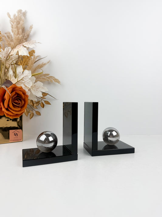 Serre-livres décoratif  en cristal gris