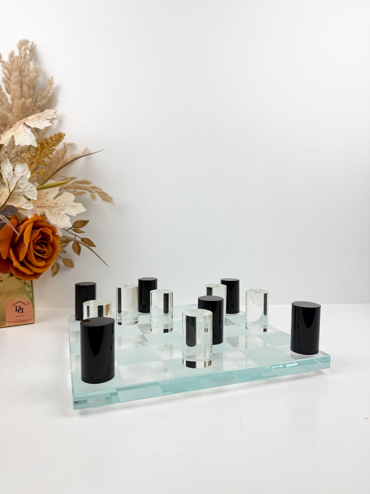Jeu d'Échecs luxe au design en cristal.