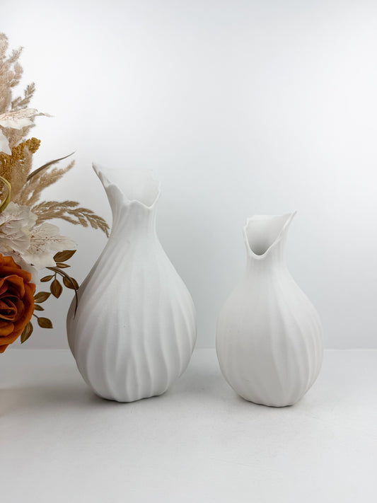 Duo Vase en céramique blanche luxe