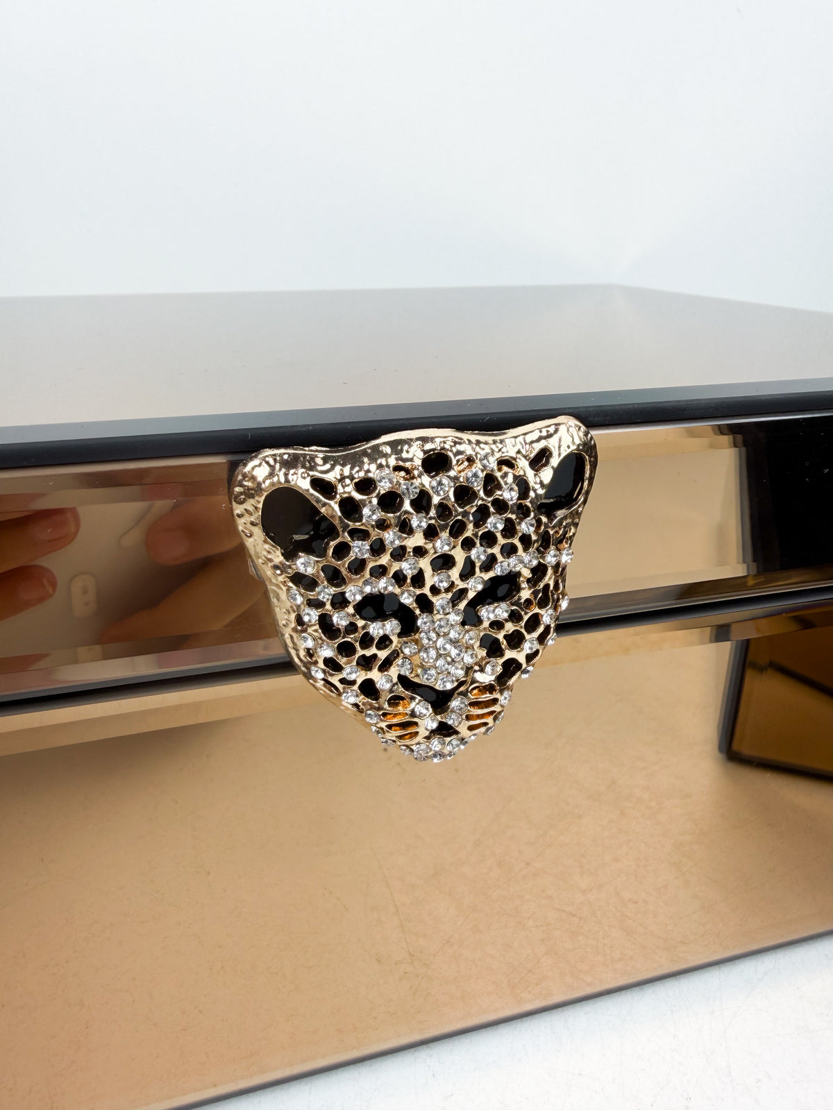 Duo de boîtes à bijoux rangement luxe bronze.