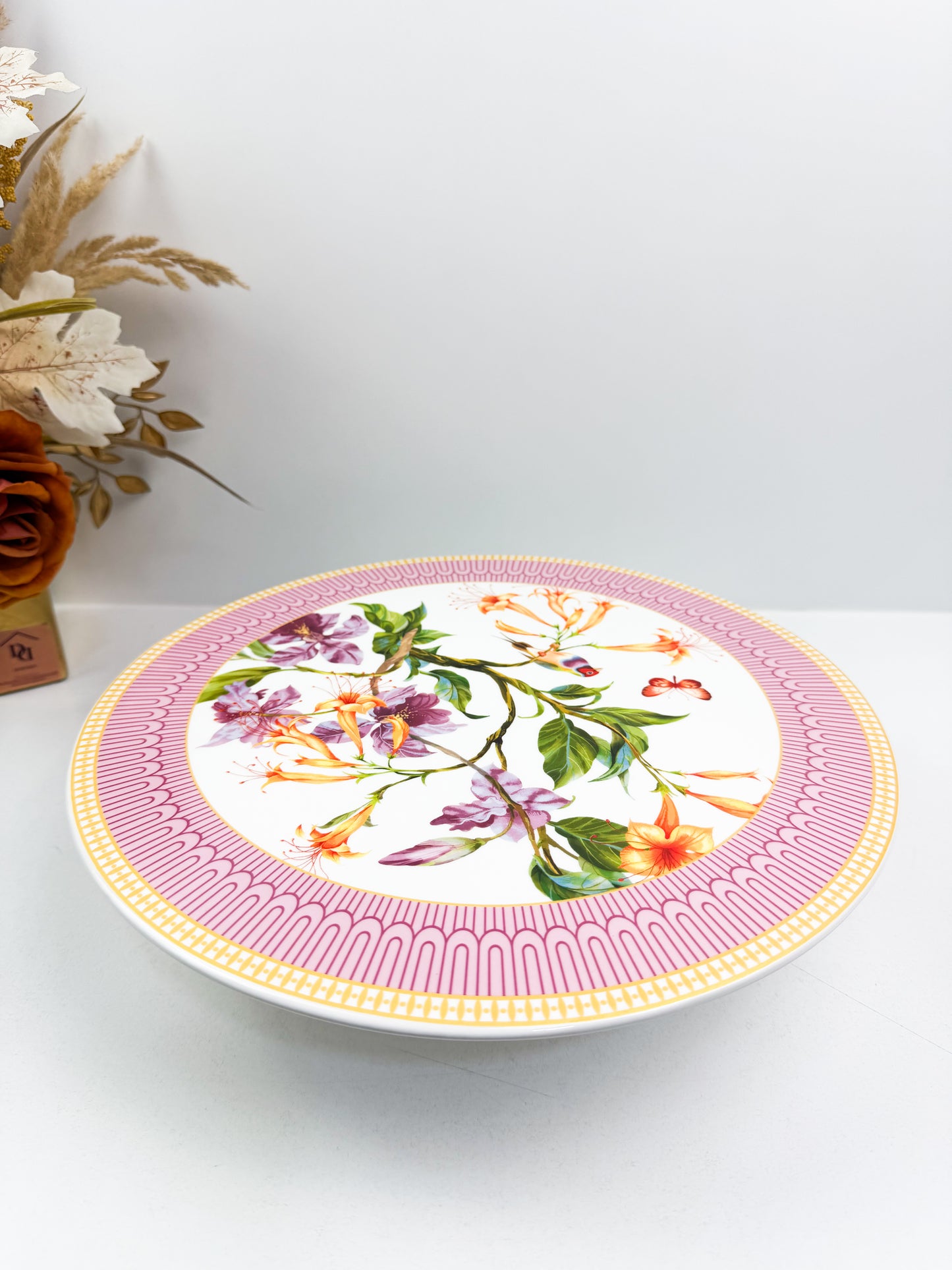 Plat à gâteau motif florale