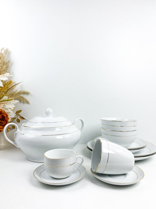 Service de table de luxe impérial en porcelaine -38 pièces