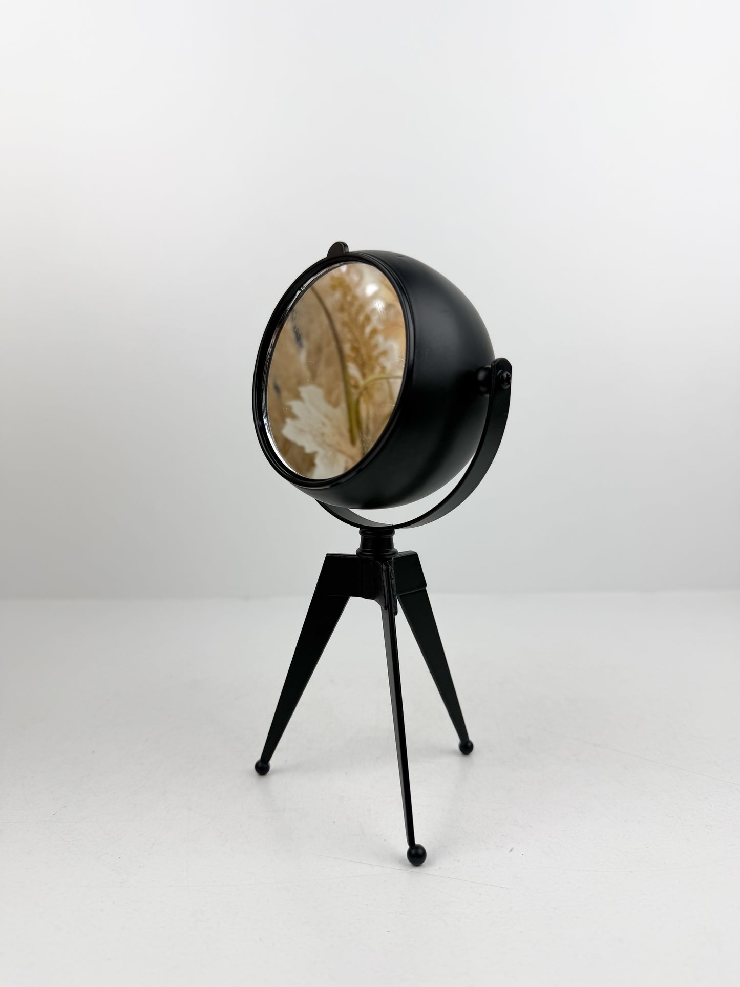 Décor -Horloge trépied avec face miroir avec support-Noir
