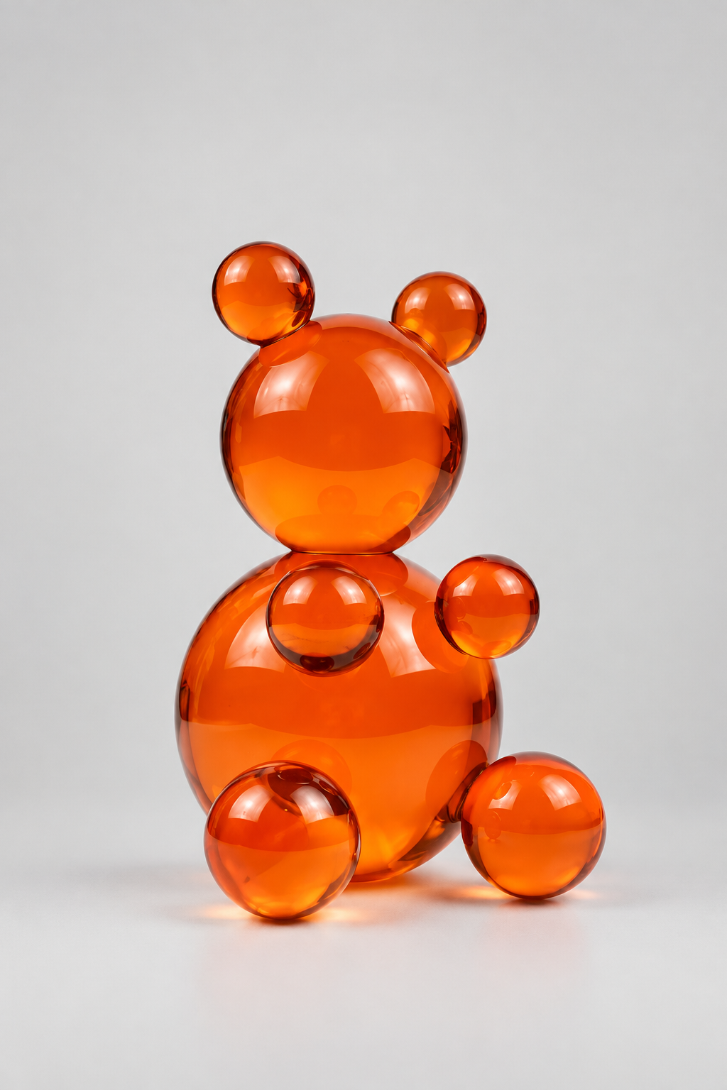 Ours sculptural émaillée orange.