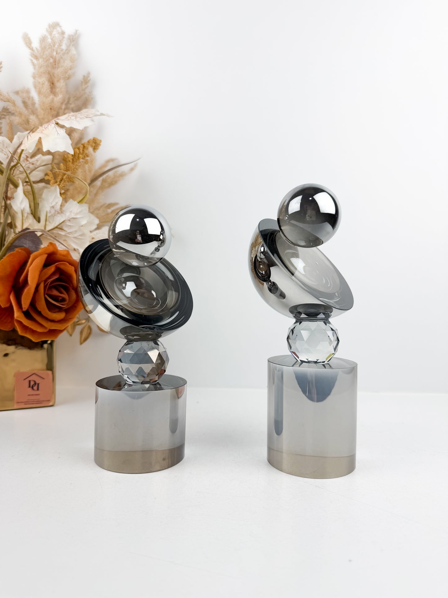 Sculptures décoratives modernes – Duo design abstrait effet miroir