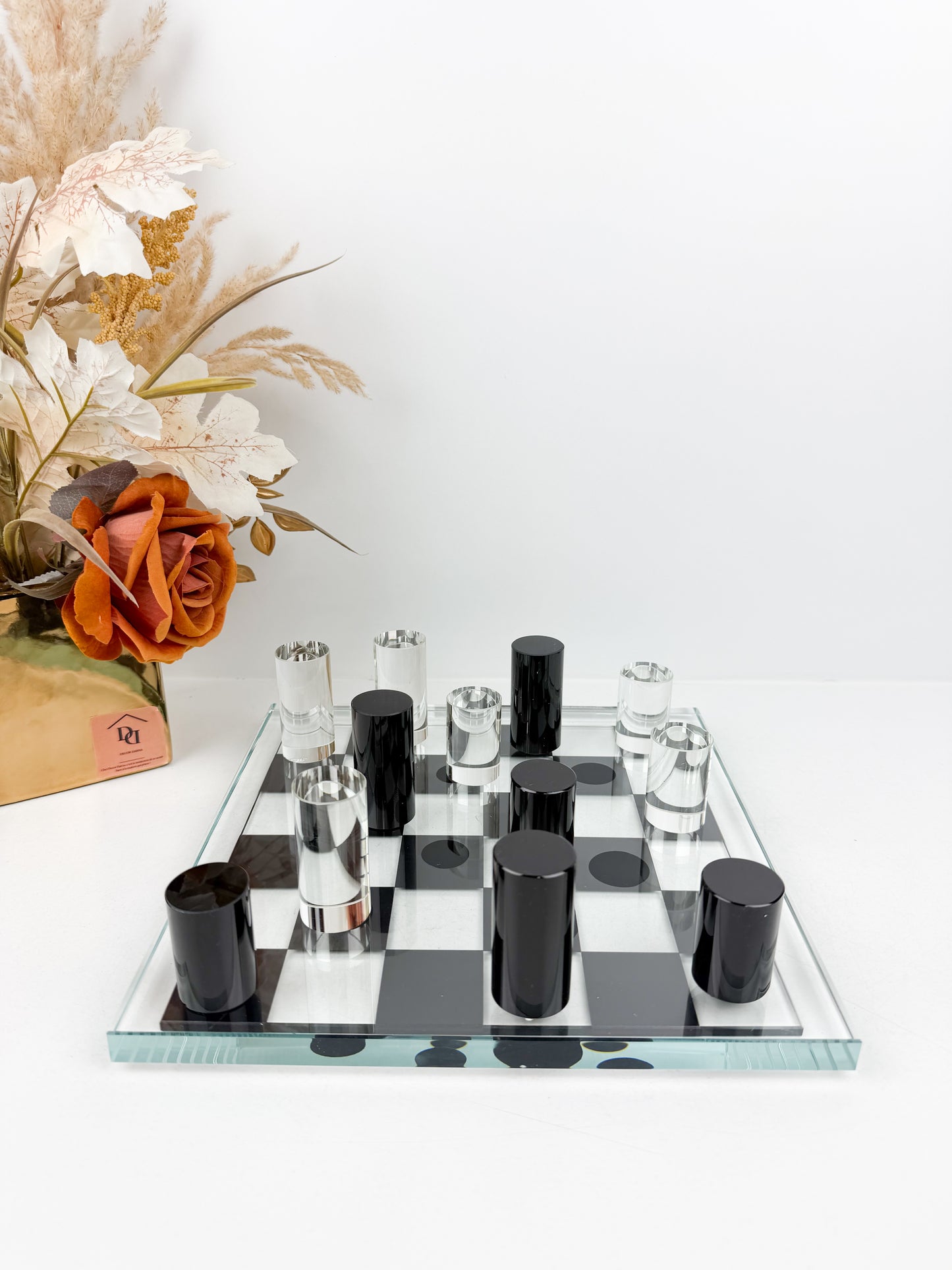 Jeu d'échecs de luxe en cristal élégant