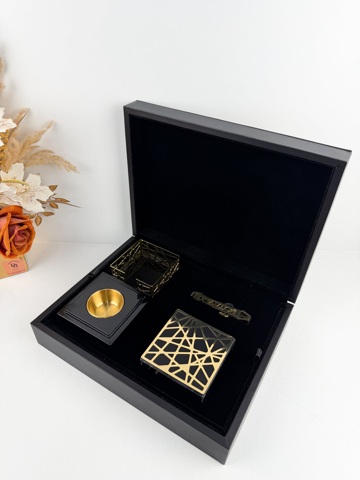 Coffret Royal Ensemble d'Encensoir en velour noir
