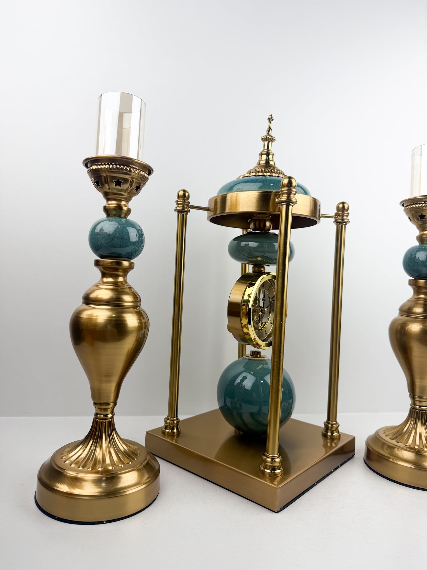 Bougeoir horloge en métal de luxe haute qualité