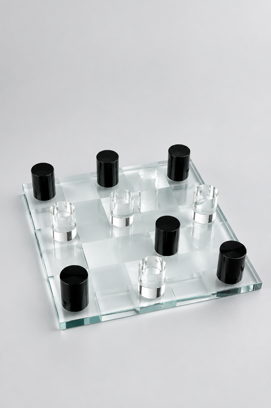 Jeu d'Échecs luxe au design en cristal.