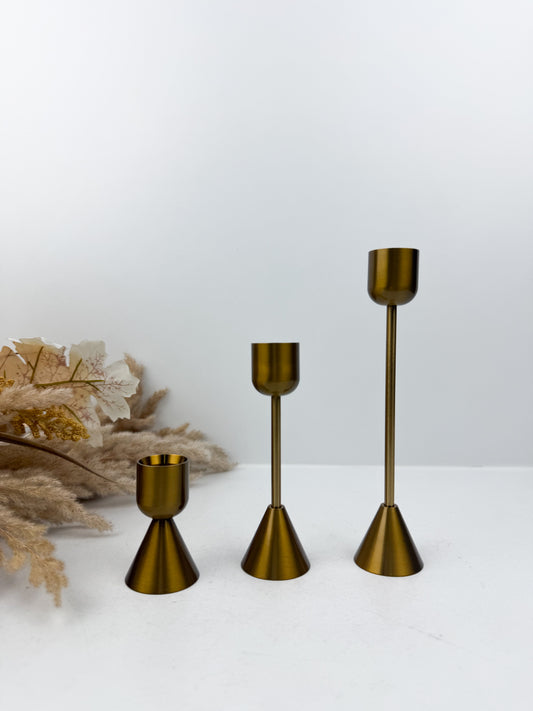 Ensemble de bougeoirs réversibles au design épuré en métal