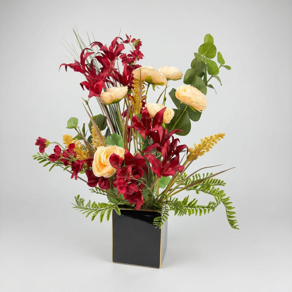 Fleurs artificielles d'une élégance intemporelle.