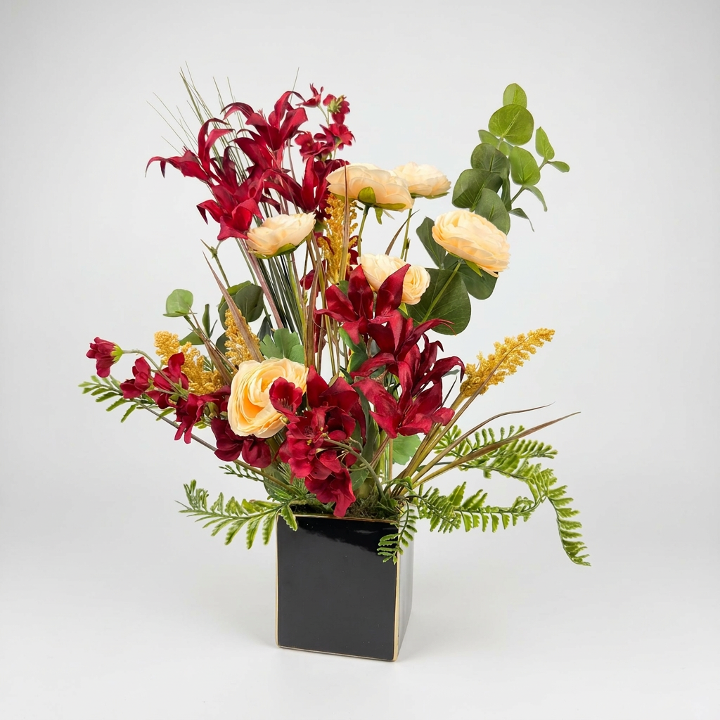 Fleurs artificielles d'une élégance intemporelle.
