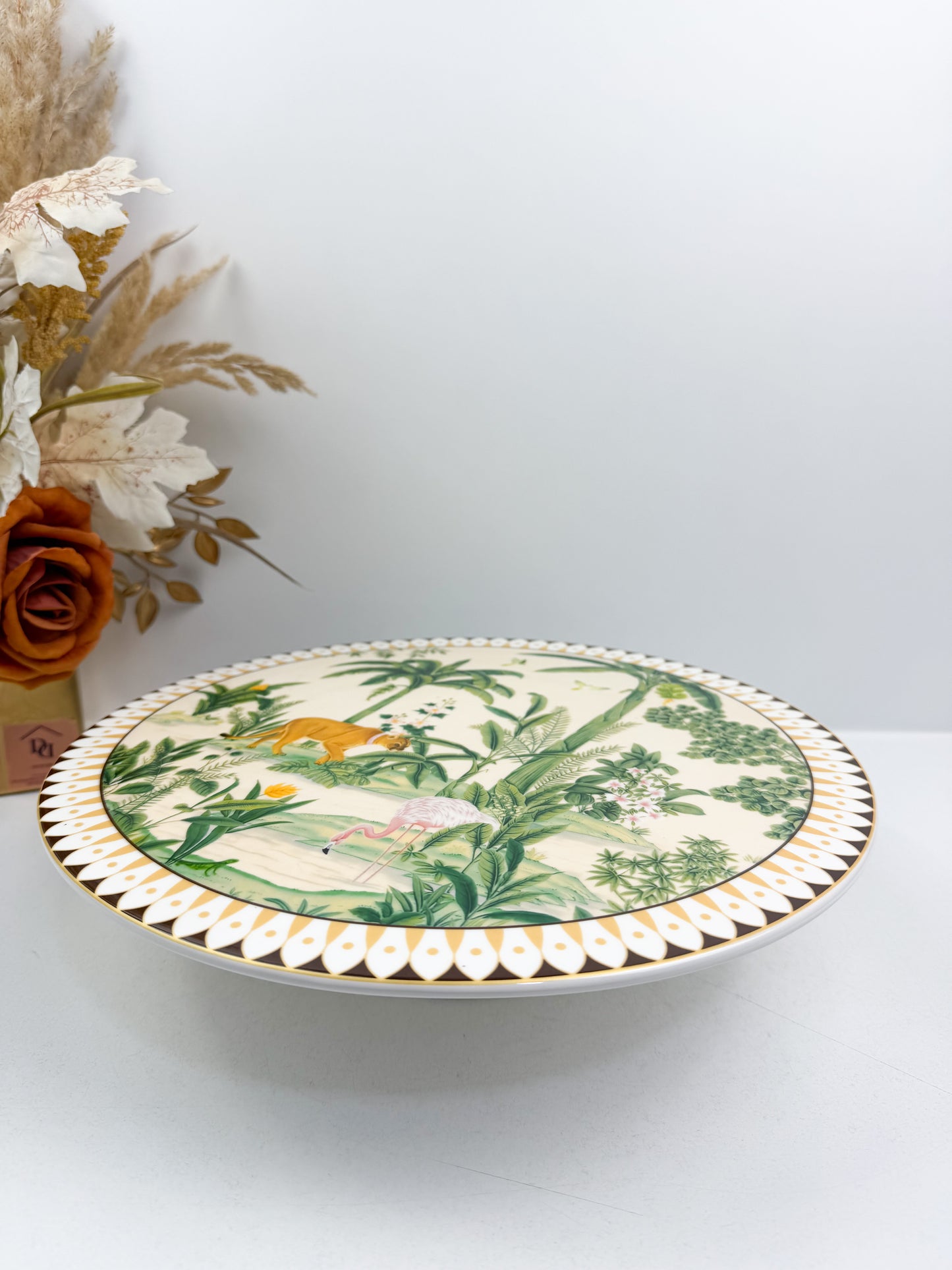 Plat à gâteau motif jungle