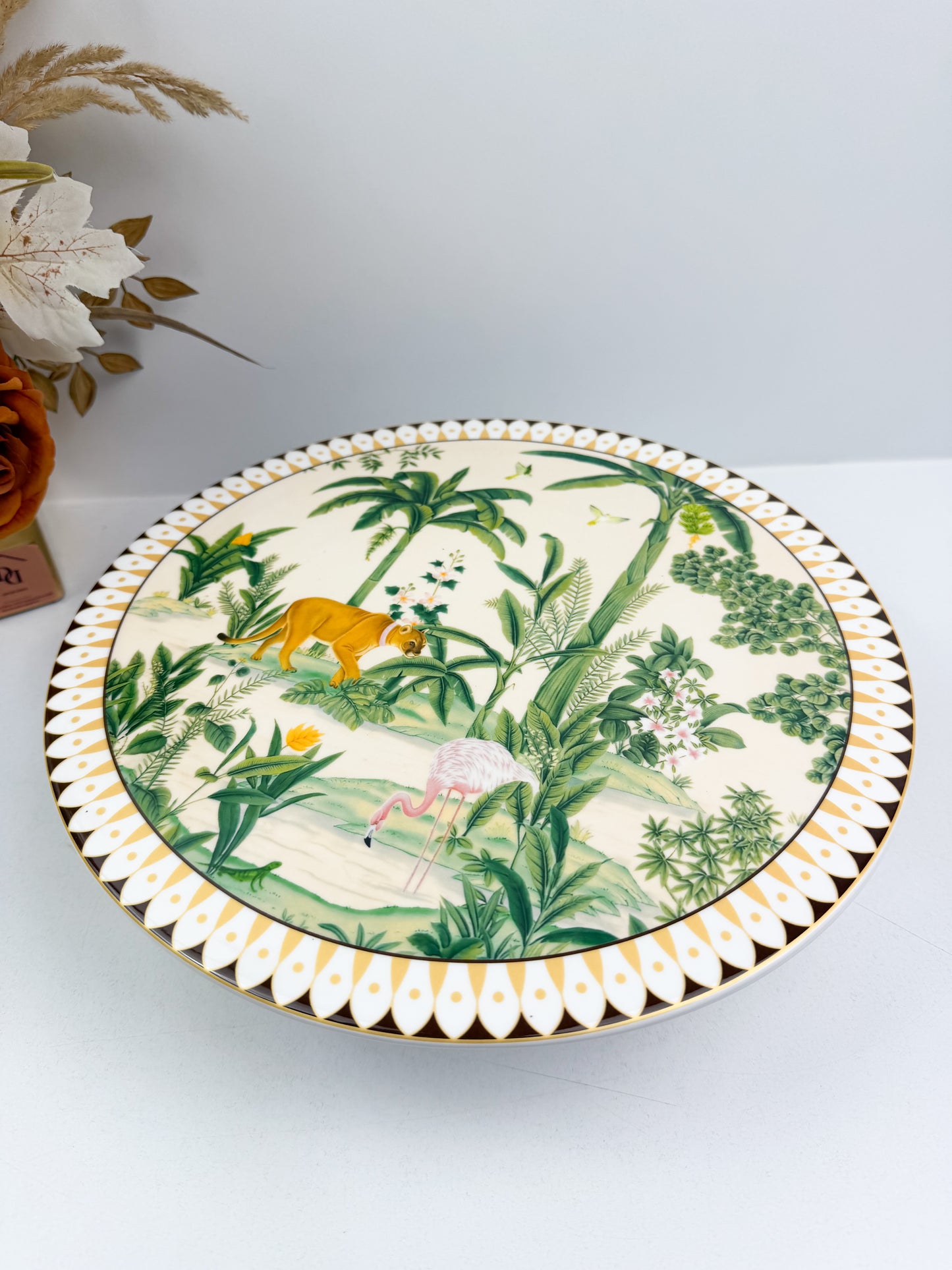 Plat à gâteau motif jungle