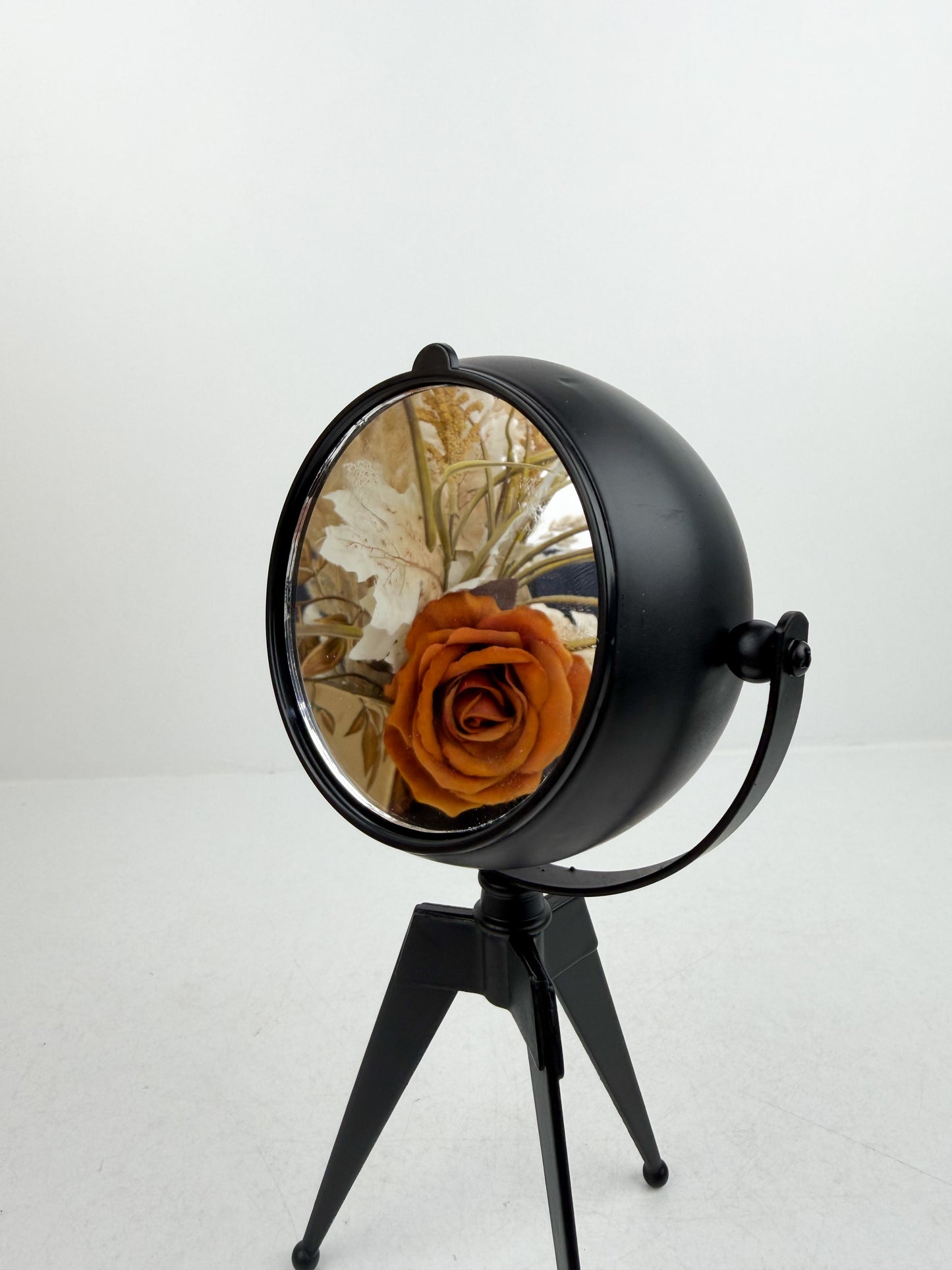 Décor -Horloge trépied avec face miroir avec support-Noir