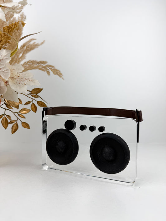 Grand sculpture décorative au design rétro inspirée des radios vintage