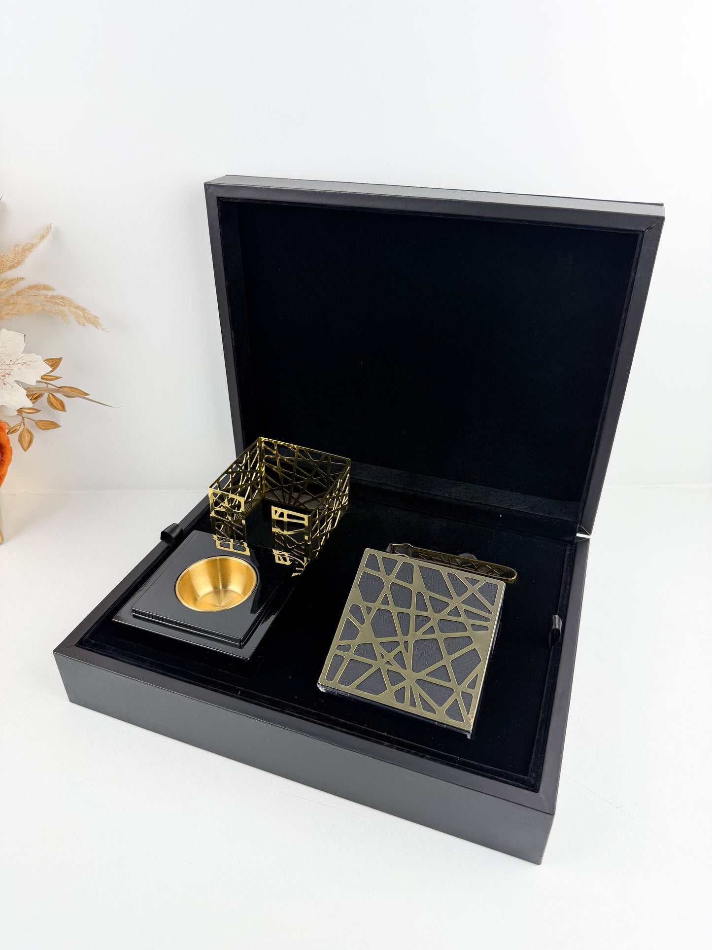Coffret Royal Ensemble d'Encensoir en velour noir
