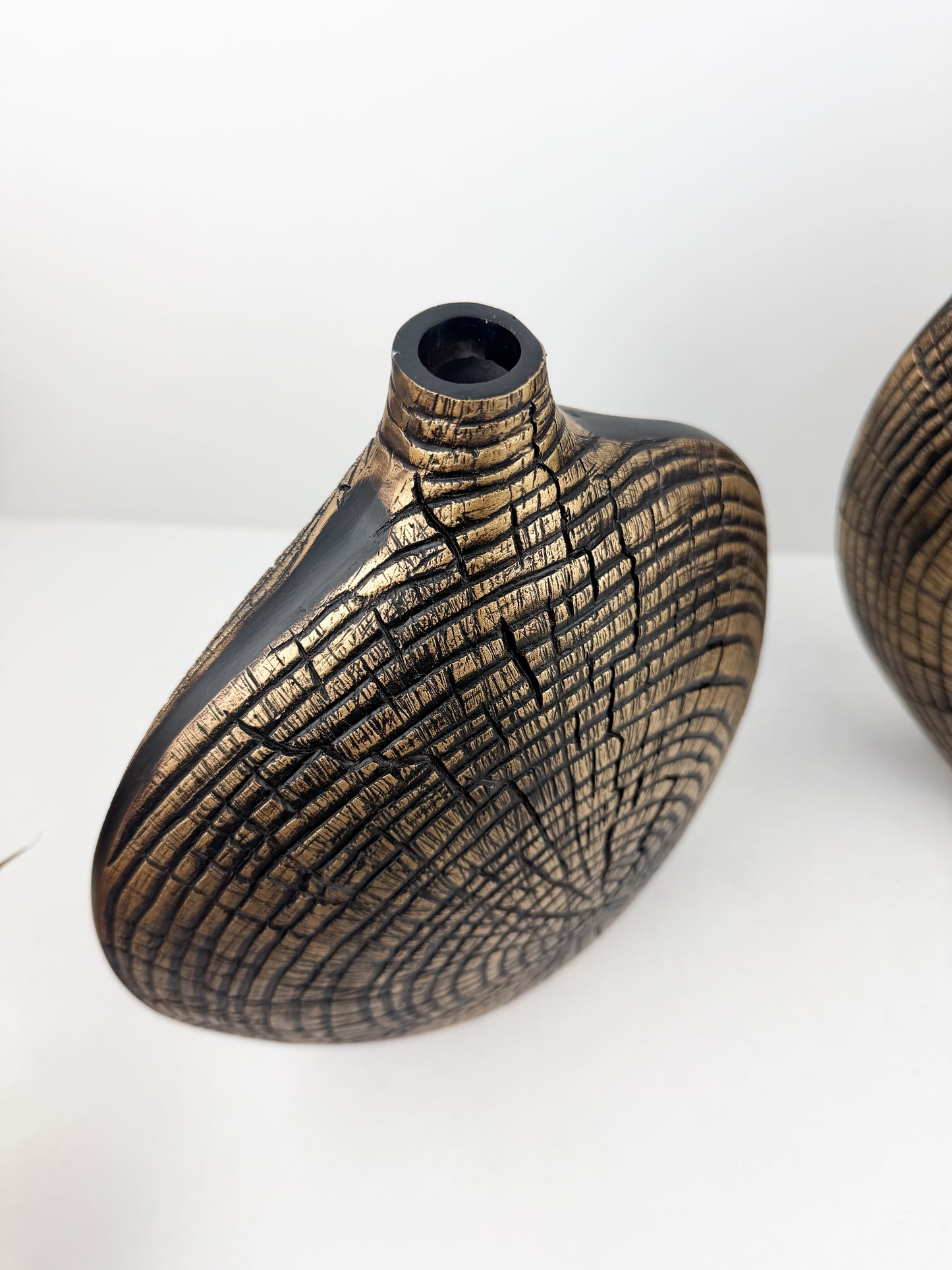 Duo de vases en résine aux formes arrondis