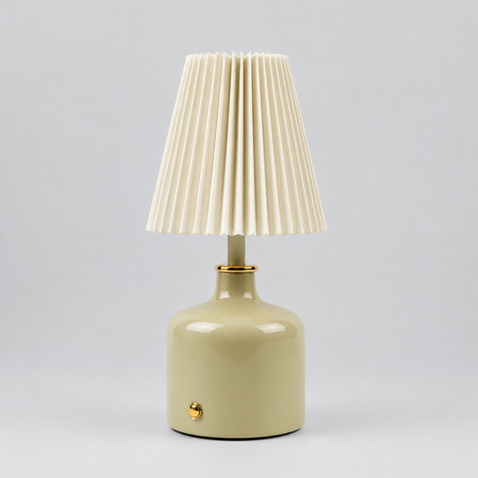 Lampe à poser sans fil rechargeable de pied céramique élégant.