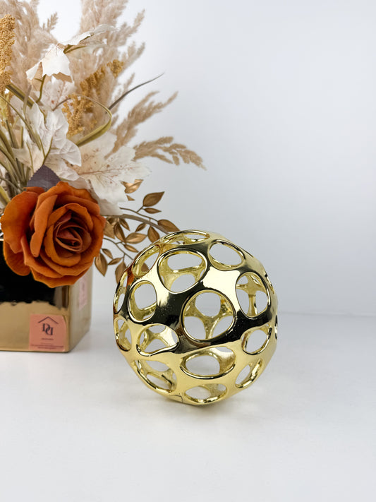 Boule Dorée ronds en métal, style géométrique