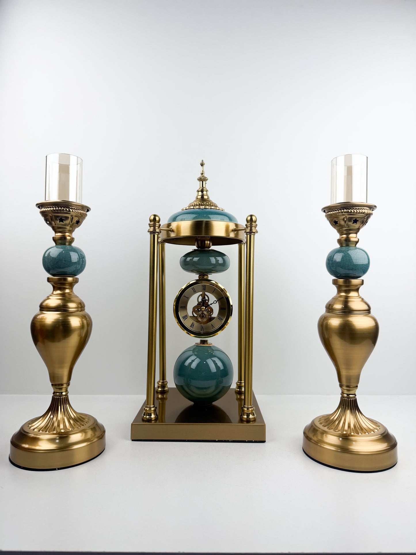 Bougeoir horloge en métal de luxe haute qualité