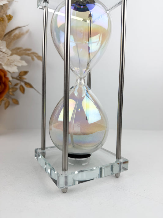 Sablier décoratif luxe en cristal transparent