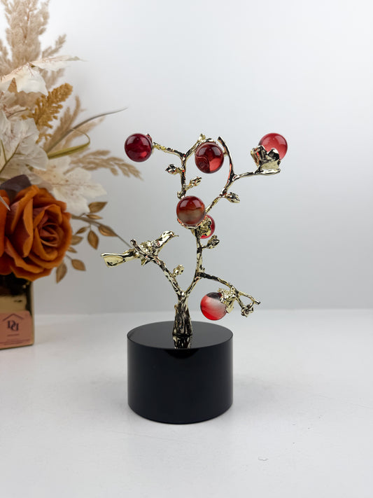 Arbre décoratif de prestige en métal doré
