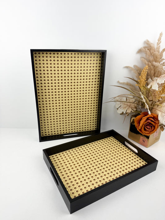 Duo de plateaux en bois massif aux finitions luxueuses