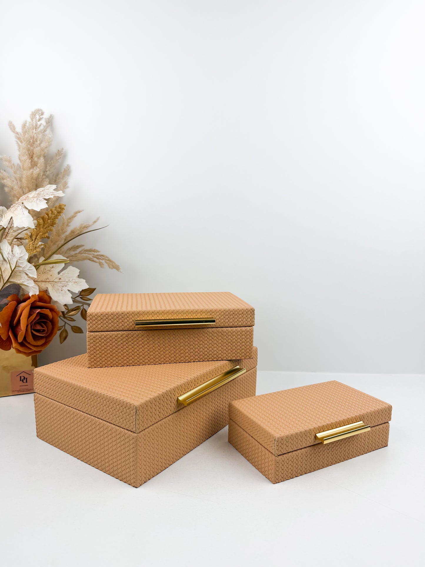 Trois boîtes de rangement superposables haut de gamme