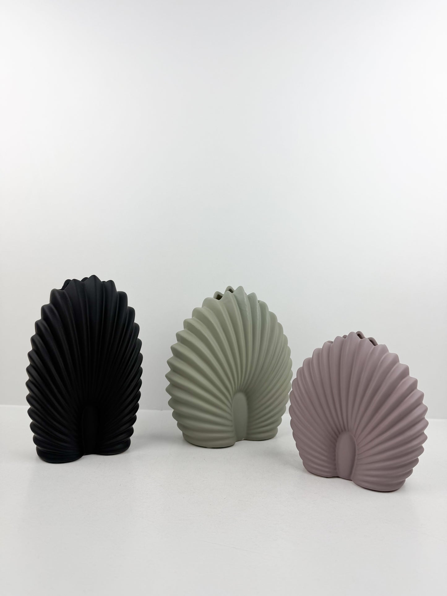 Ensemble de trois vases coquillage aux teintes naturelles et apaisantes