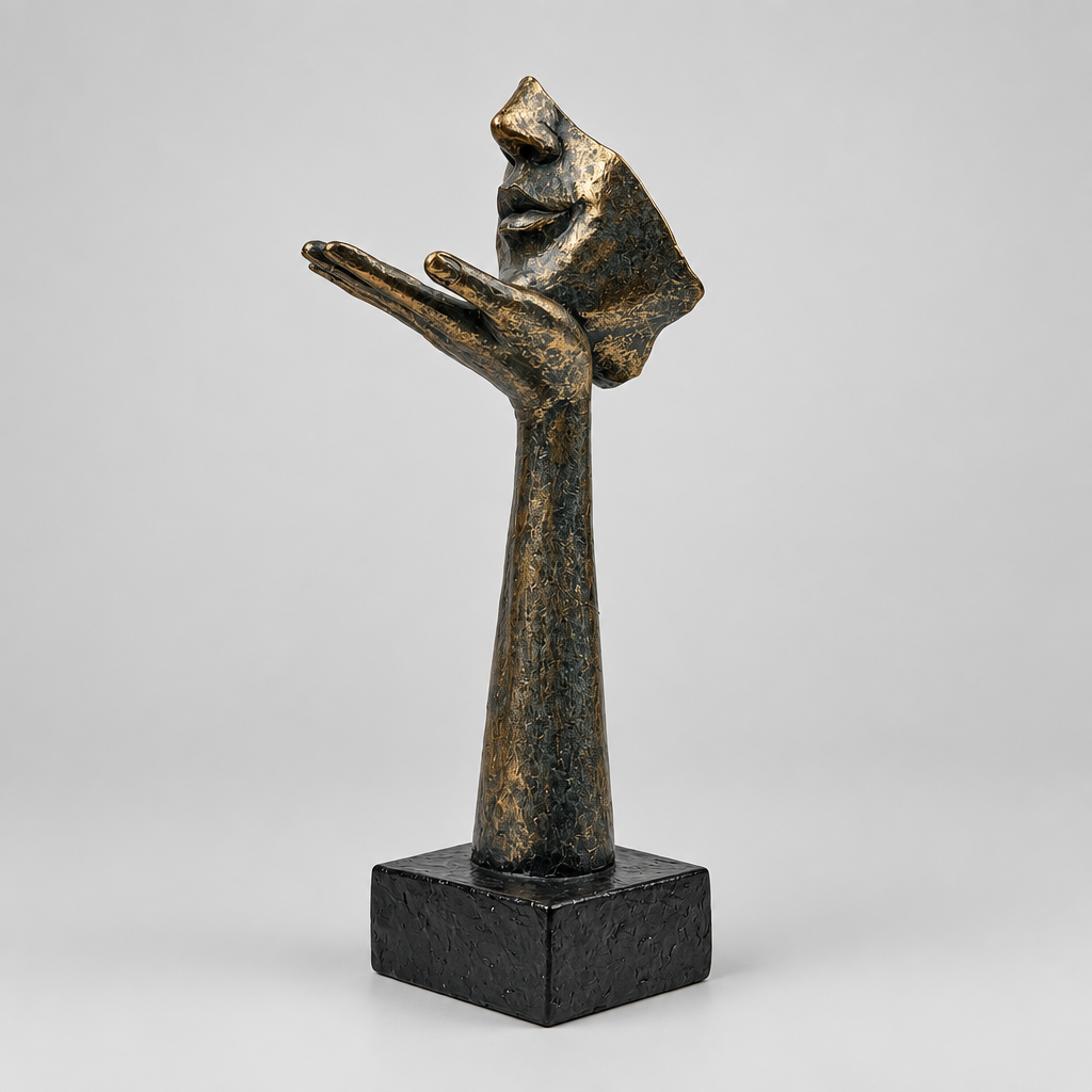 Statuette décorative Sculpturale d'inspiration artistique contemporaine.