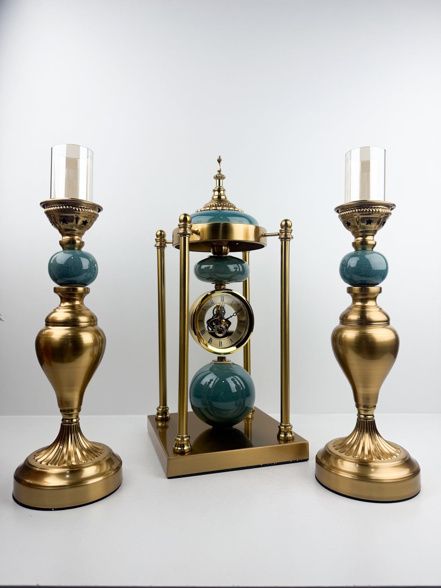 Bougeoir horloge en métal de luxe haute qualité