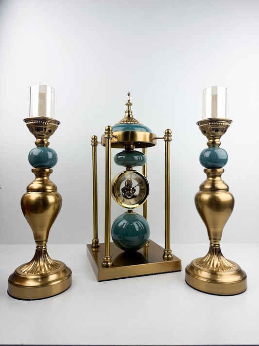 Bougeoir horloge en métal de luxe haute qualité