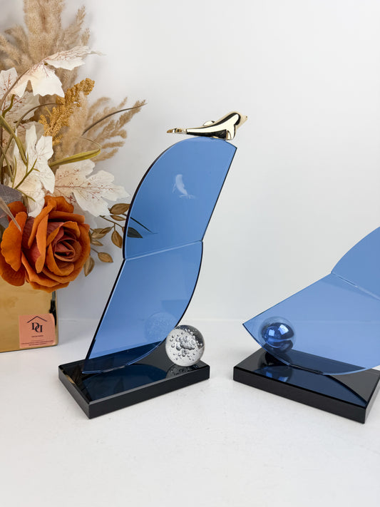 Duo trophée en cristal et verre élégante intemporelle et prestige