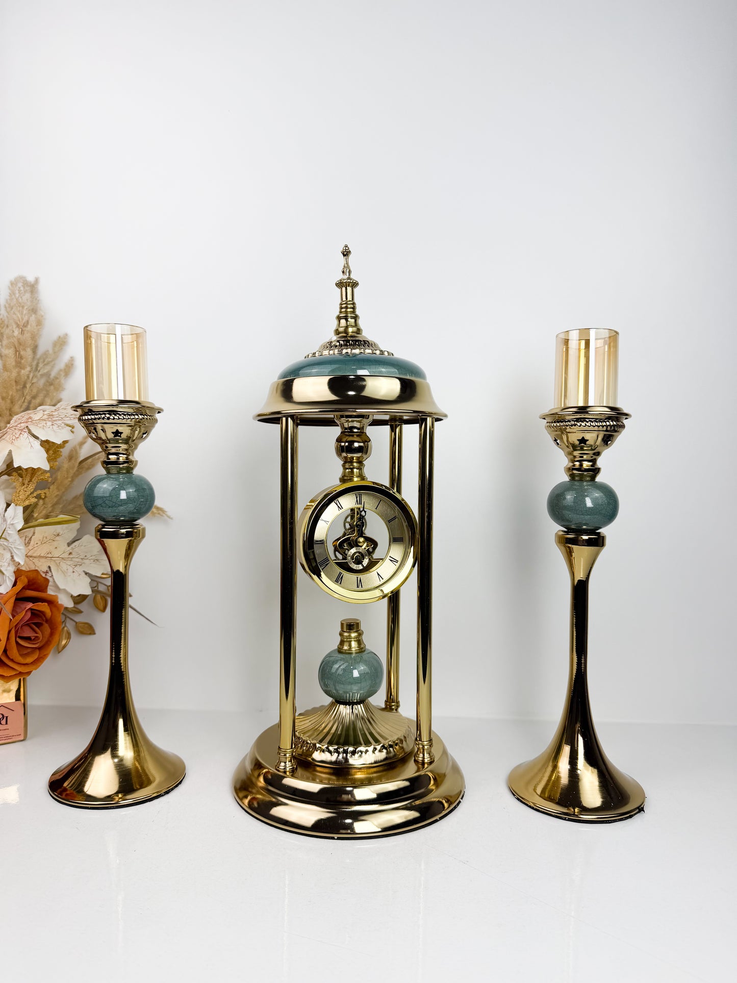 Bougeoir horloge en métal haute qualité