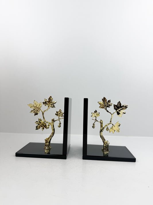 Serre-livre orné d'un motif arbre doré