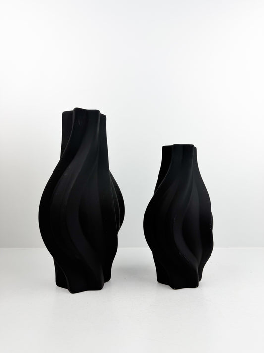 Duo Vase en céramique noir au design luxe et chic