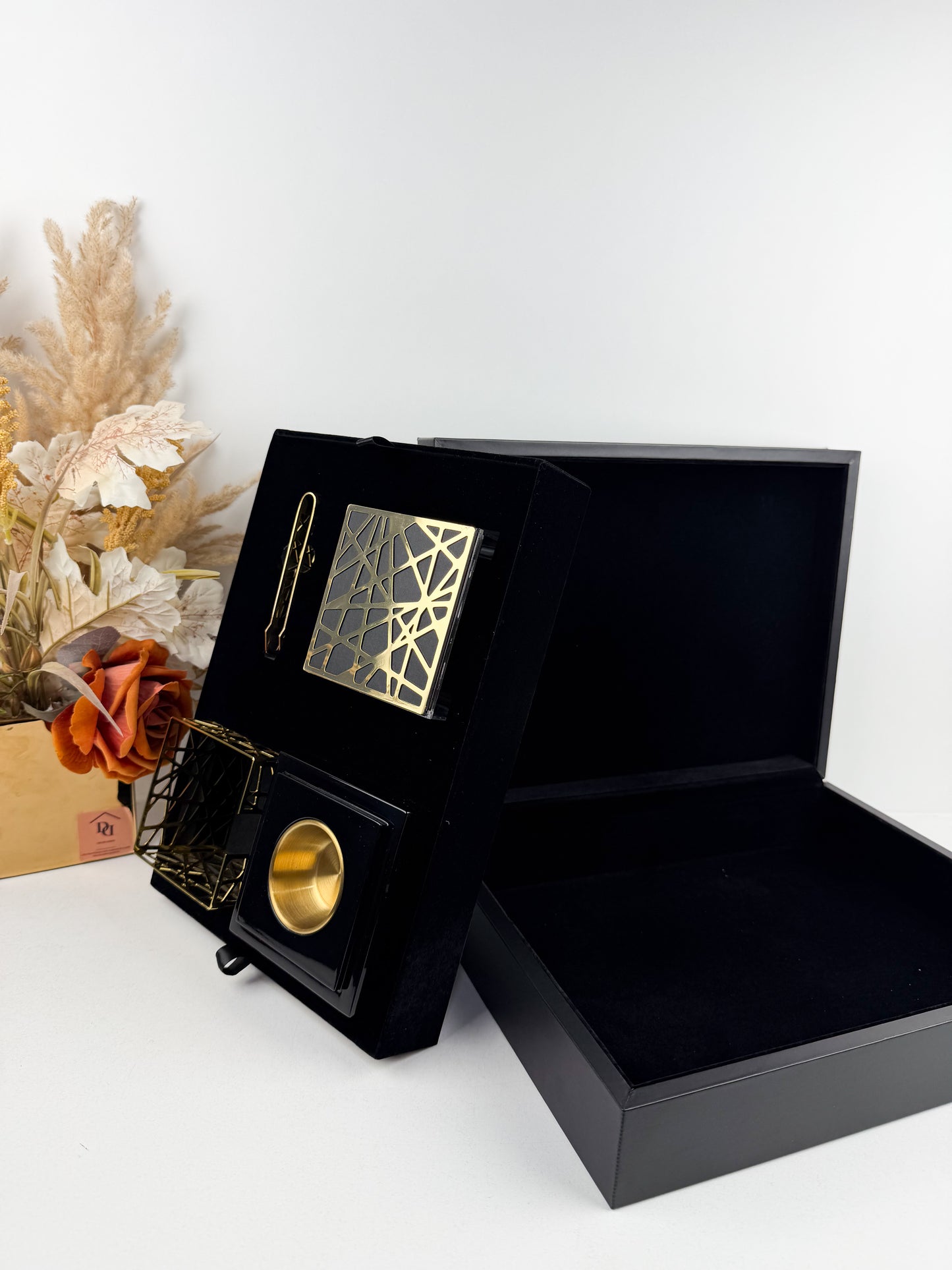 Coffret Royal Ensemble d'Encensoir en velour noir