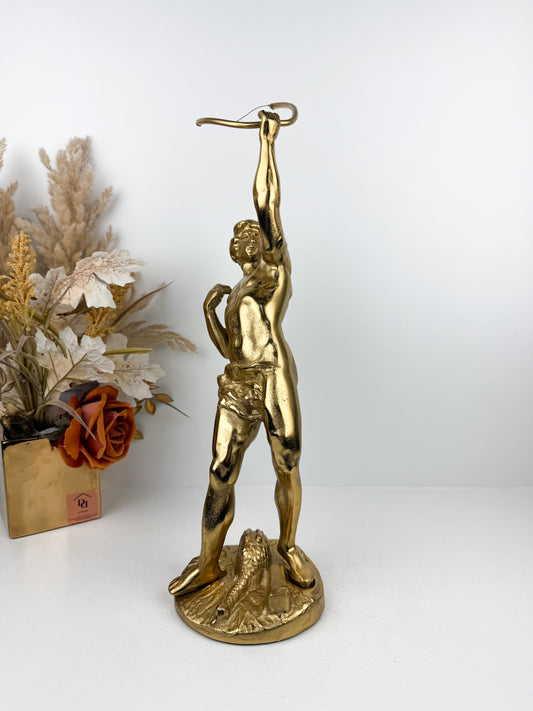 Grande figure sculpture en bronze doré patiné