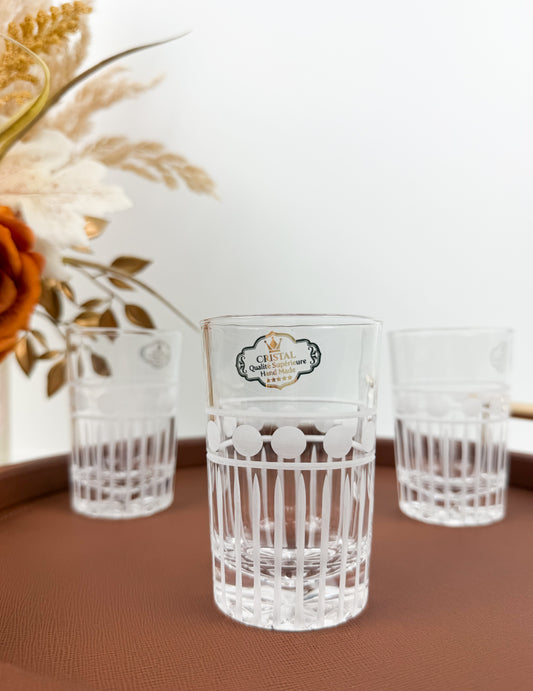 Six verres à thé en cristal transparent prestige.