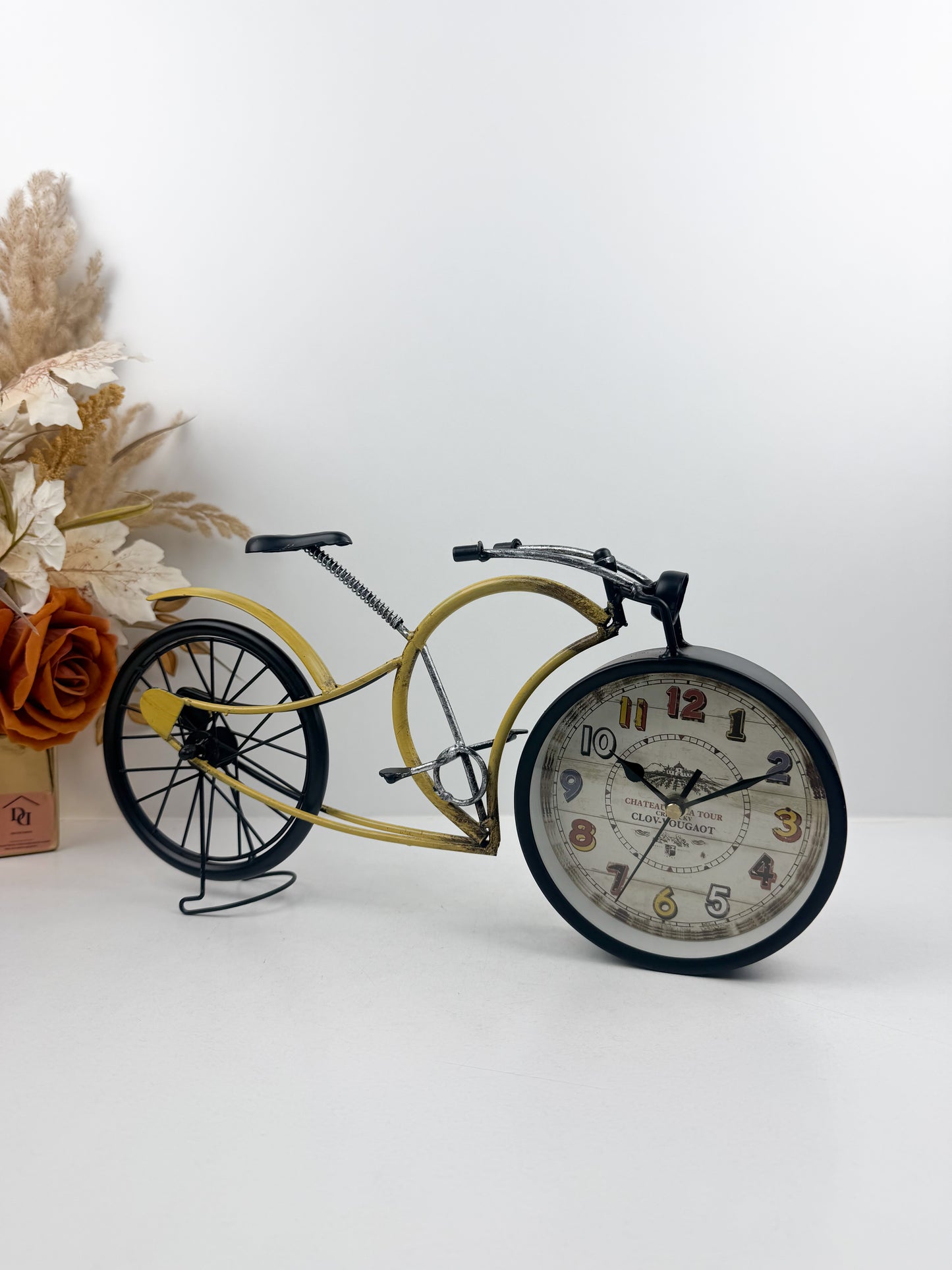 Horloge de vélo en fer unique -style antique avec fonction heure pratique