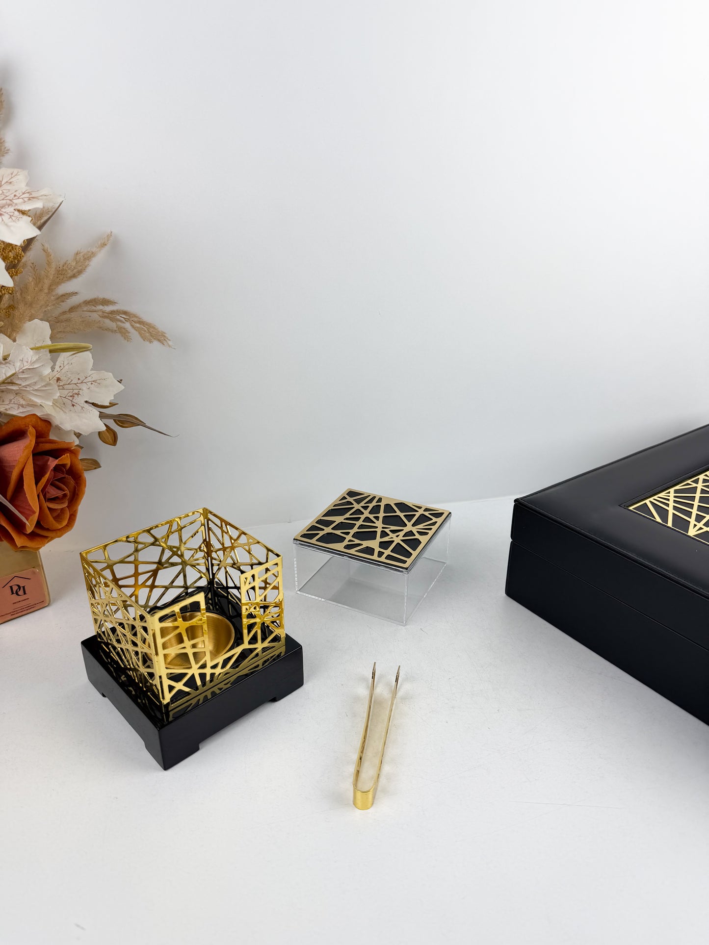 Coffret Royal Ensemble d'Encensoir en velour noir