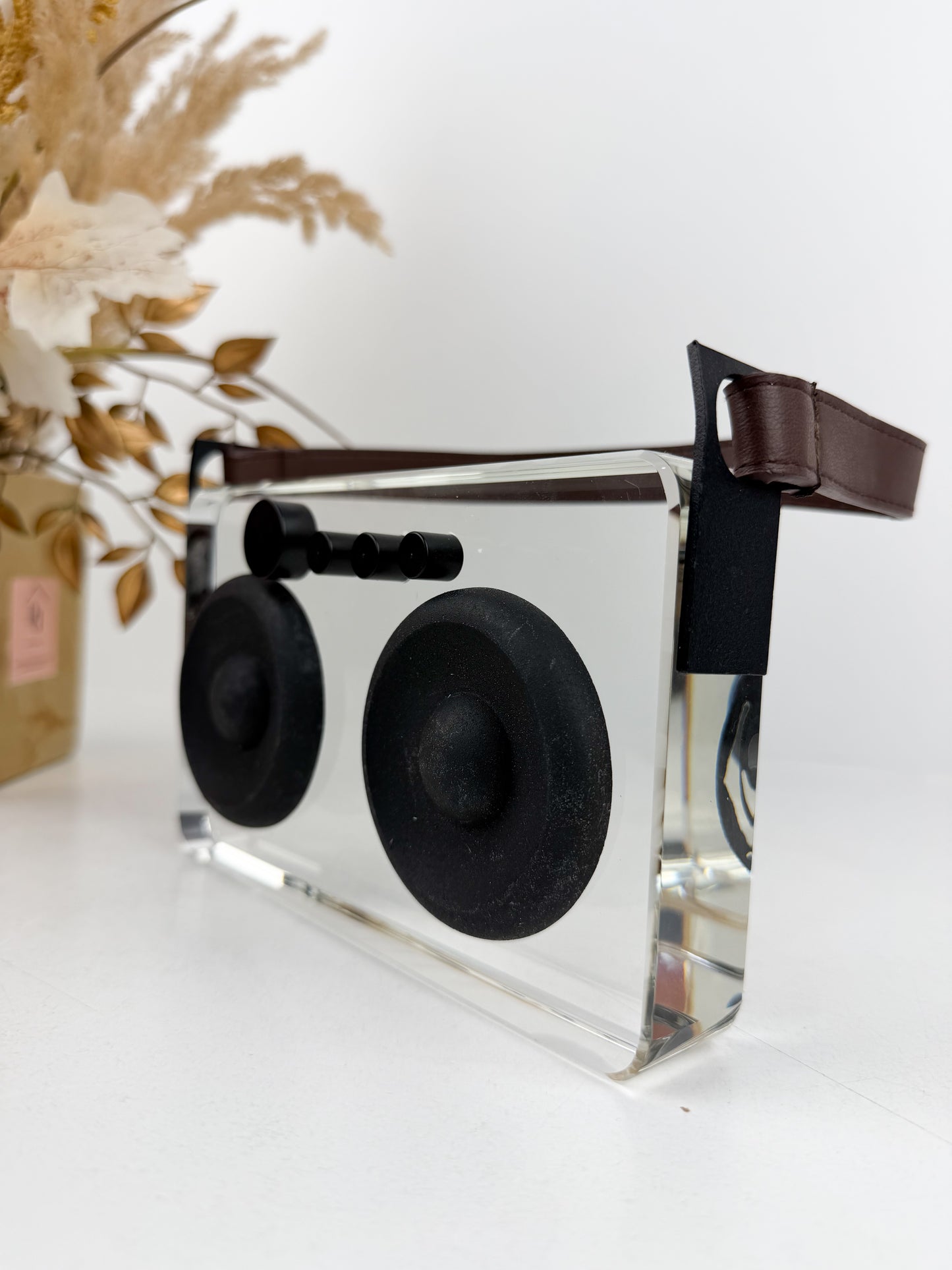Grand sculpture décorative au design rétro inspirée des radios vintage
