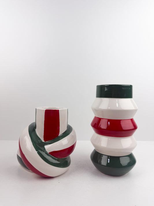 Duo de vases artisanal en céramique.