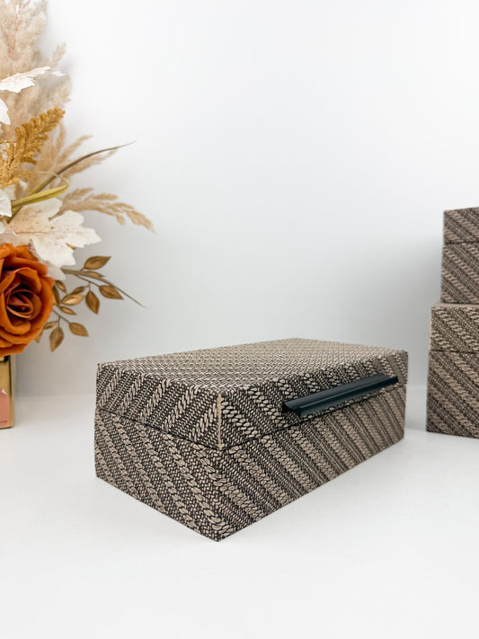 Trois boîtes de rangement superposables haut de gamme