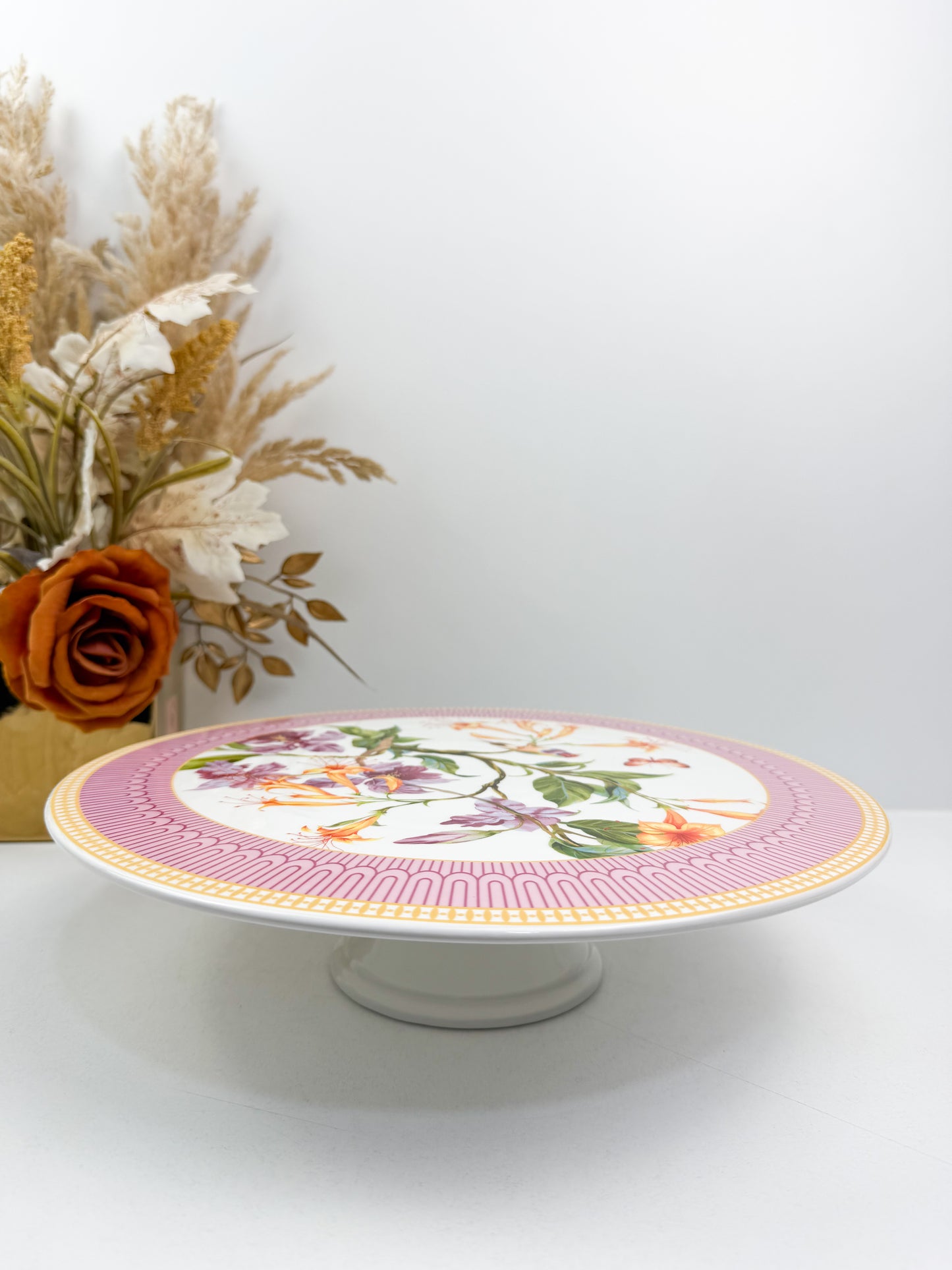 Plat à gâteau motif florale