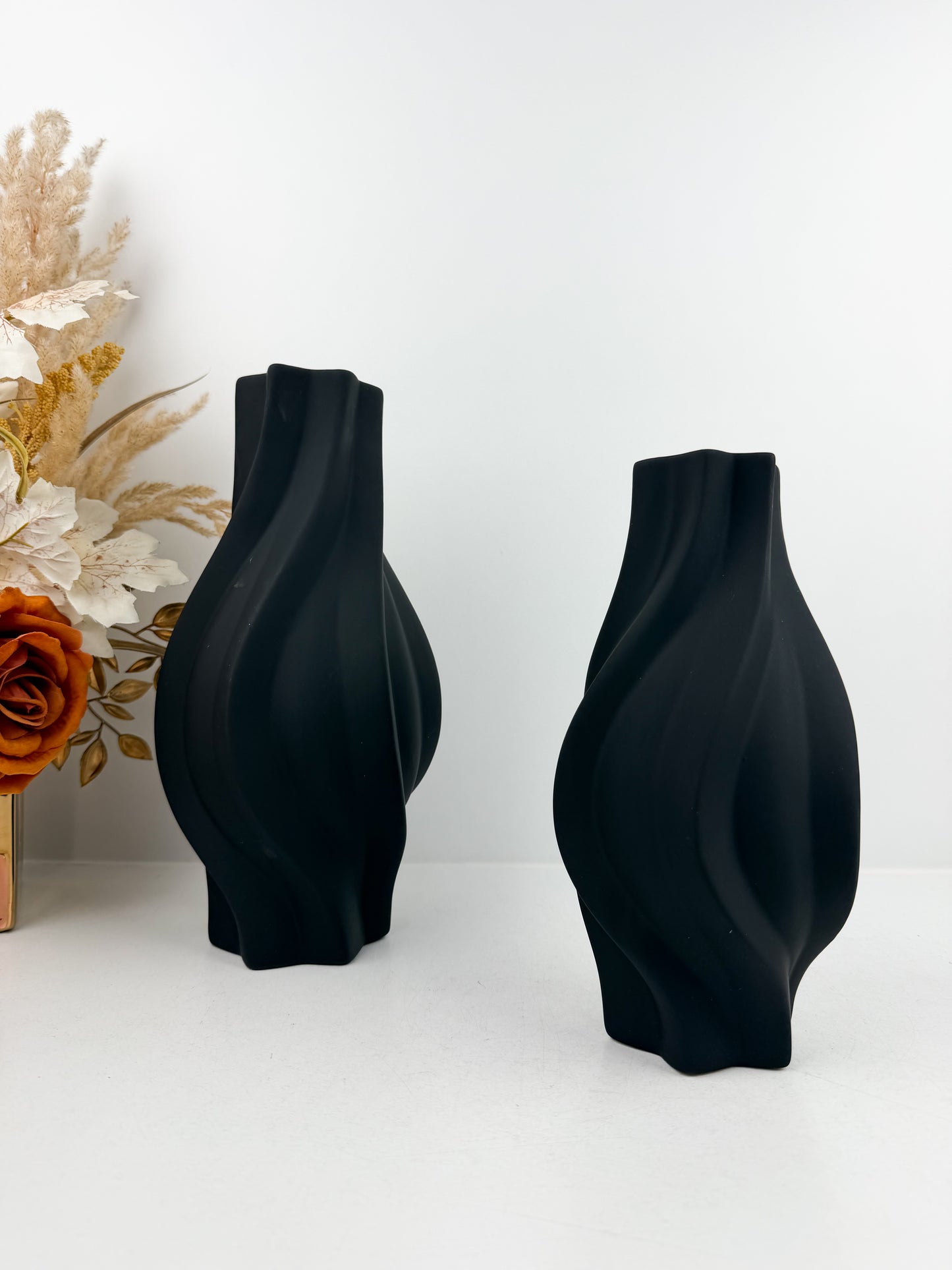 Duo Vase en céramique noir au design luxe et chic