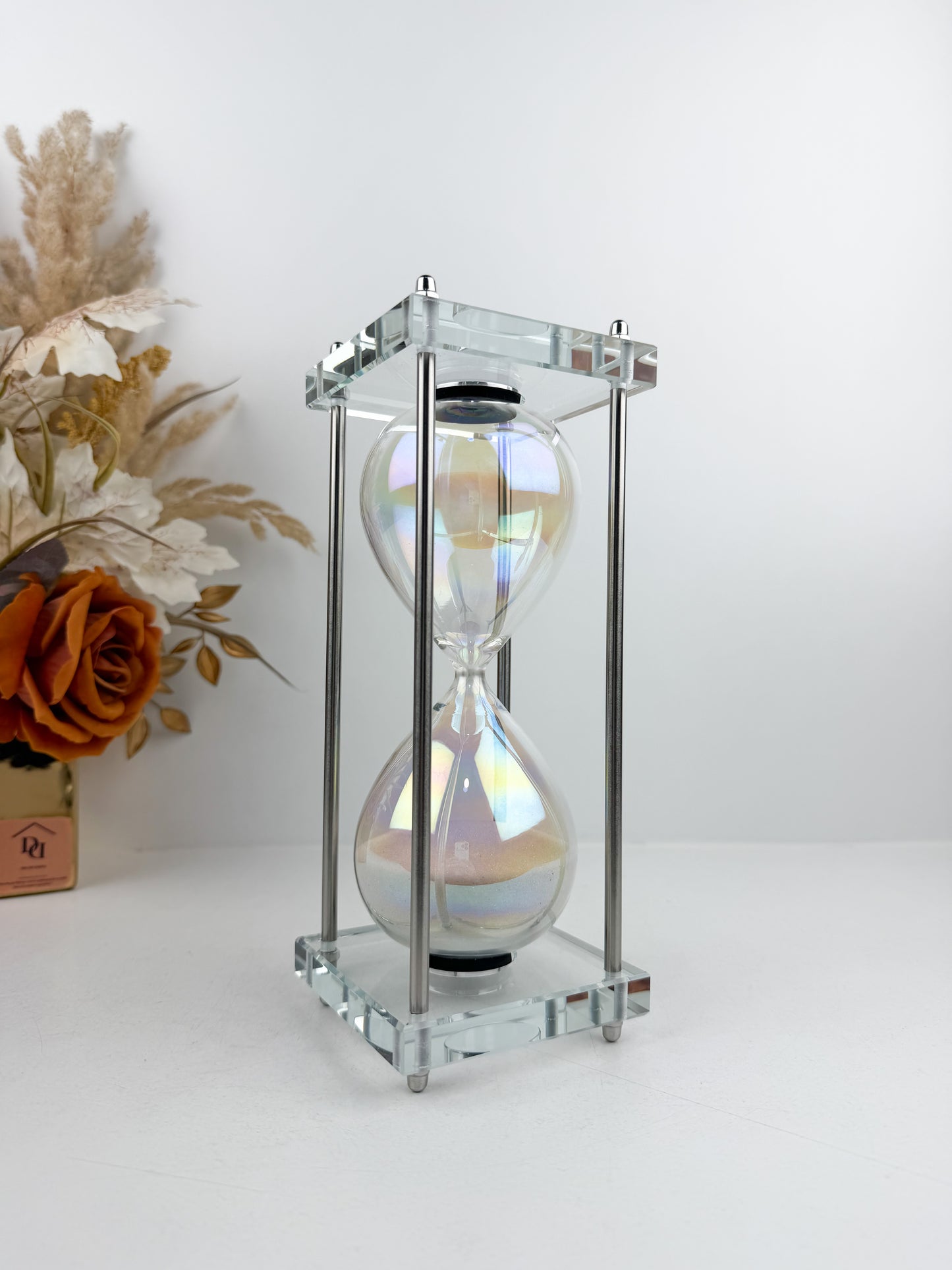 Sablier décoratif luxe en cristal transparent