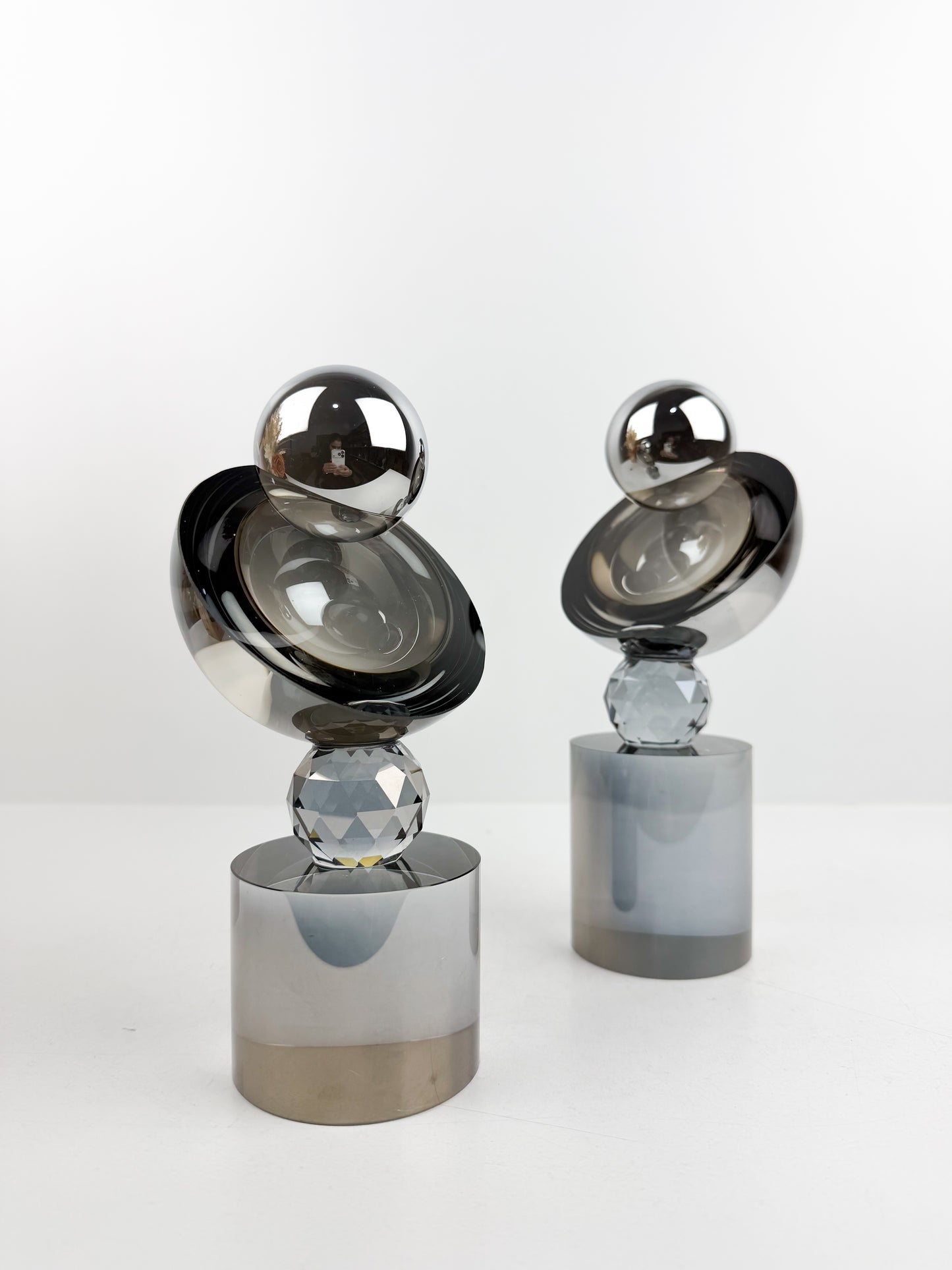Sculptures décoratives modernes – Duo design abstrait effet miroir